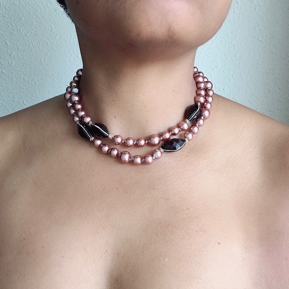 Pearl and stone necklace